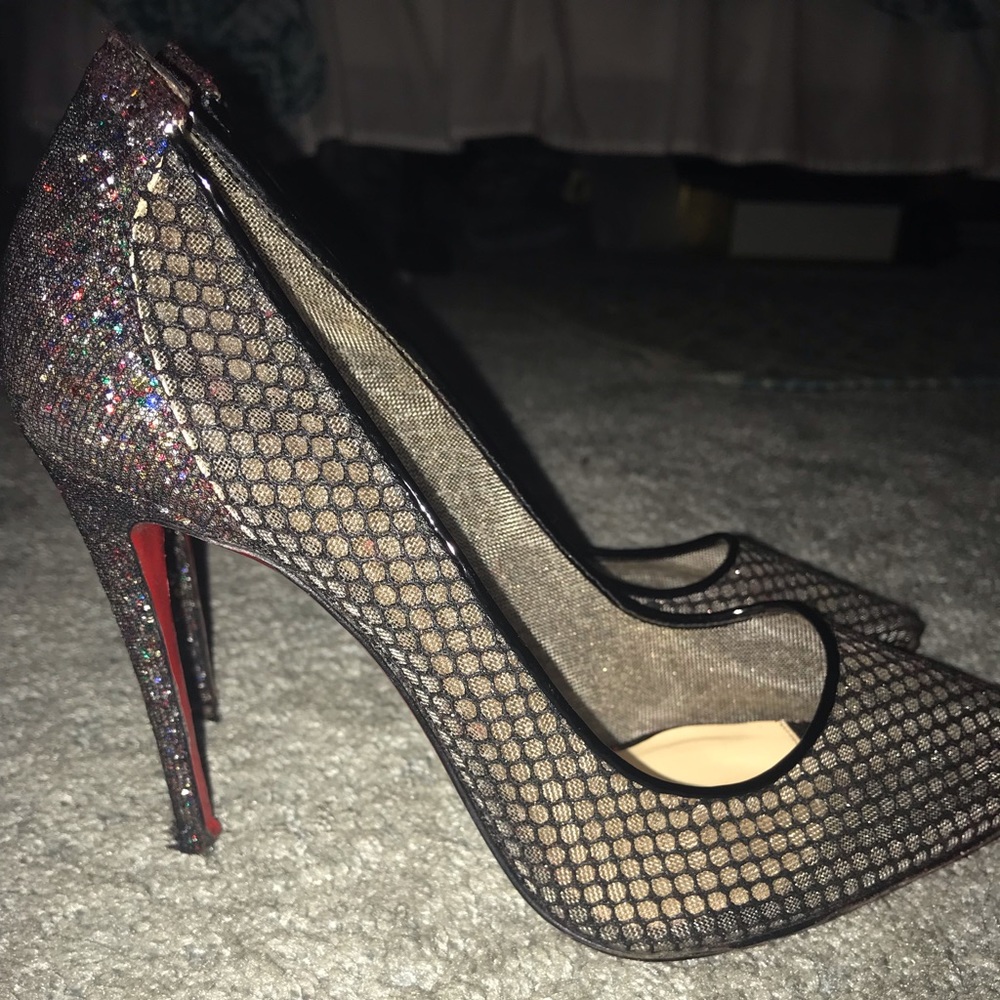 Authentic Christian Louboutin Mesh Glitter Pumps